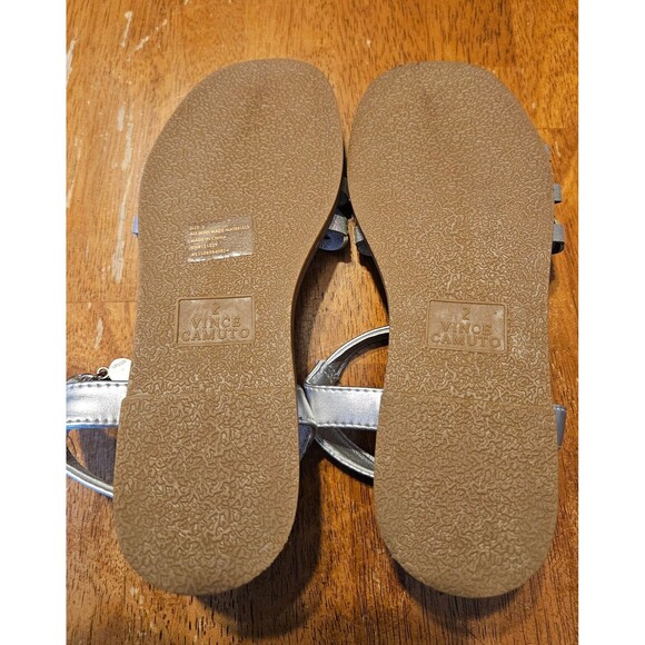 Vince Camuto Sandals Size 2 Girls Butterfly Rhinestones Adjustable Straps Silver - Picture 9 of 9